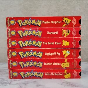 Pokemon 1997 1998 VHS Lot of 6 Tapes Blockbuster 90s Vintage Nostalgic